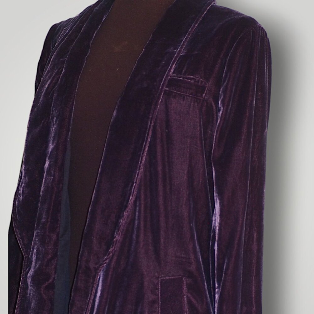 Free People Yesterday's Muse Velvet Purple Jacket Blazer Sizet XS - Picture 5 of 11